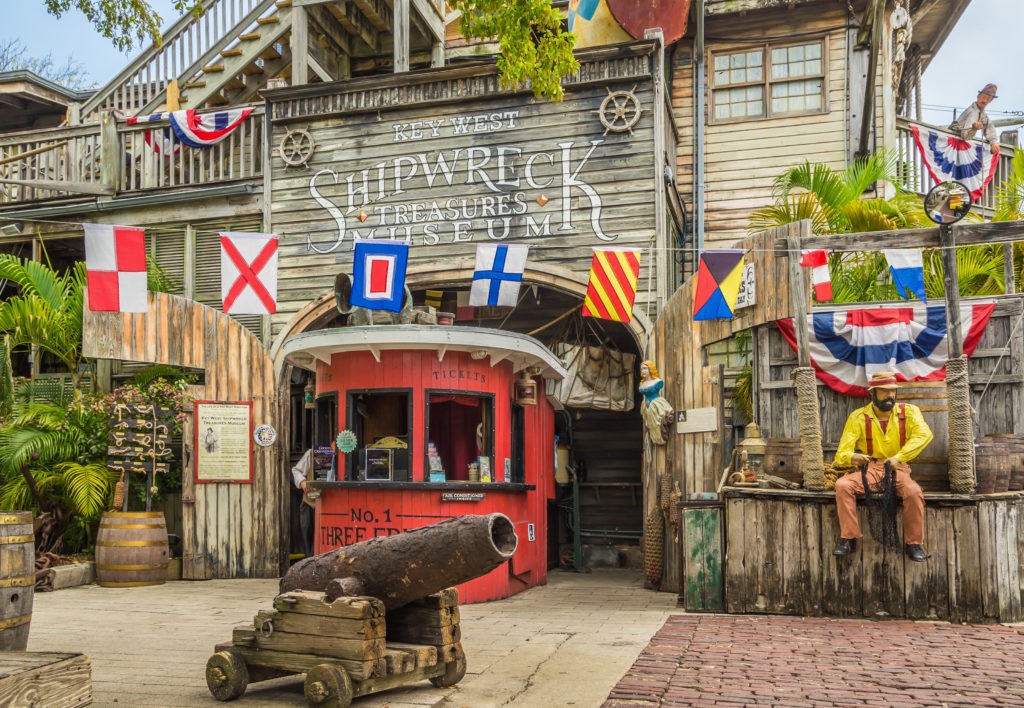 KEY WEST, FLORIDA USA - 2 MAY 2015 - The Shipwreck Treasures Museum. The Shipwreck Treasures Museum is a Popular Tourist Attraction Located at Mallory Square in Downtown Key West