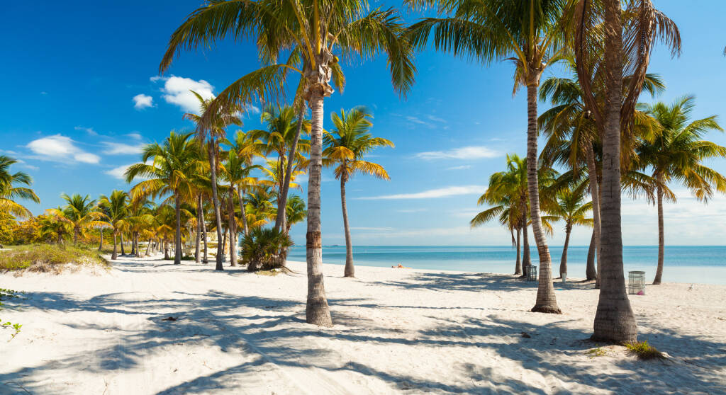 Beautiful Crandon Park Beach located in Key Biscayne in Miami.