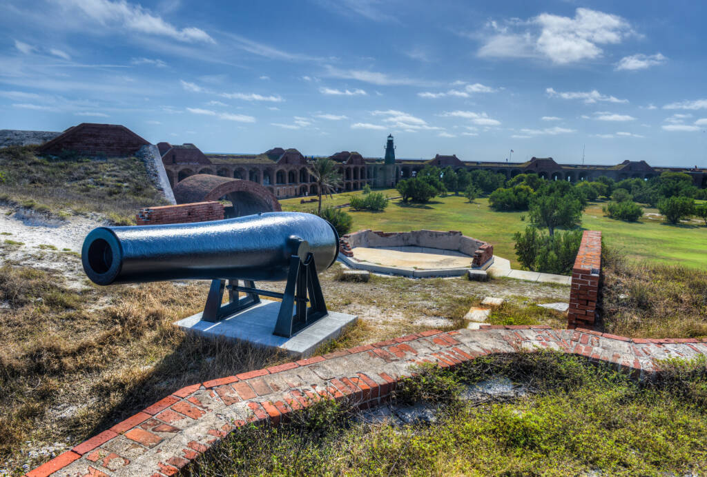 Cannon in Fort Jefferson at the Dry Tortugas National Park, Florida.