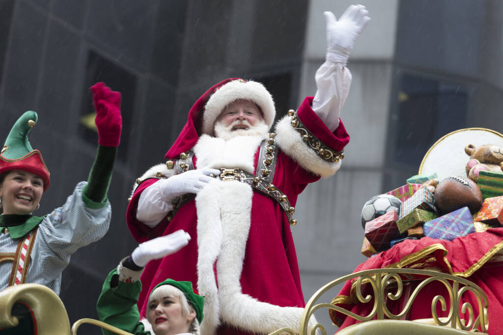 New York, NY USA - November 27, 2014: Santa Clause rides float at the 88th Annual Macy's Thanksgiving Day Parade along 6th Avenue